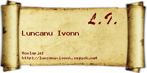 Luncanu Ivonn névjegykártya